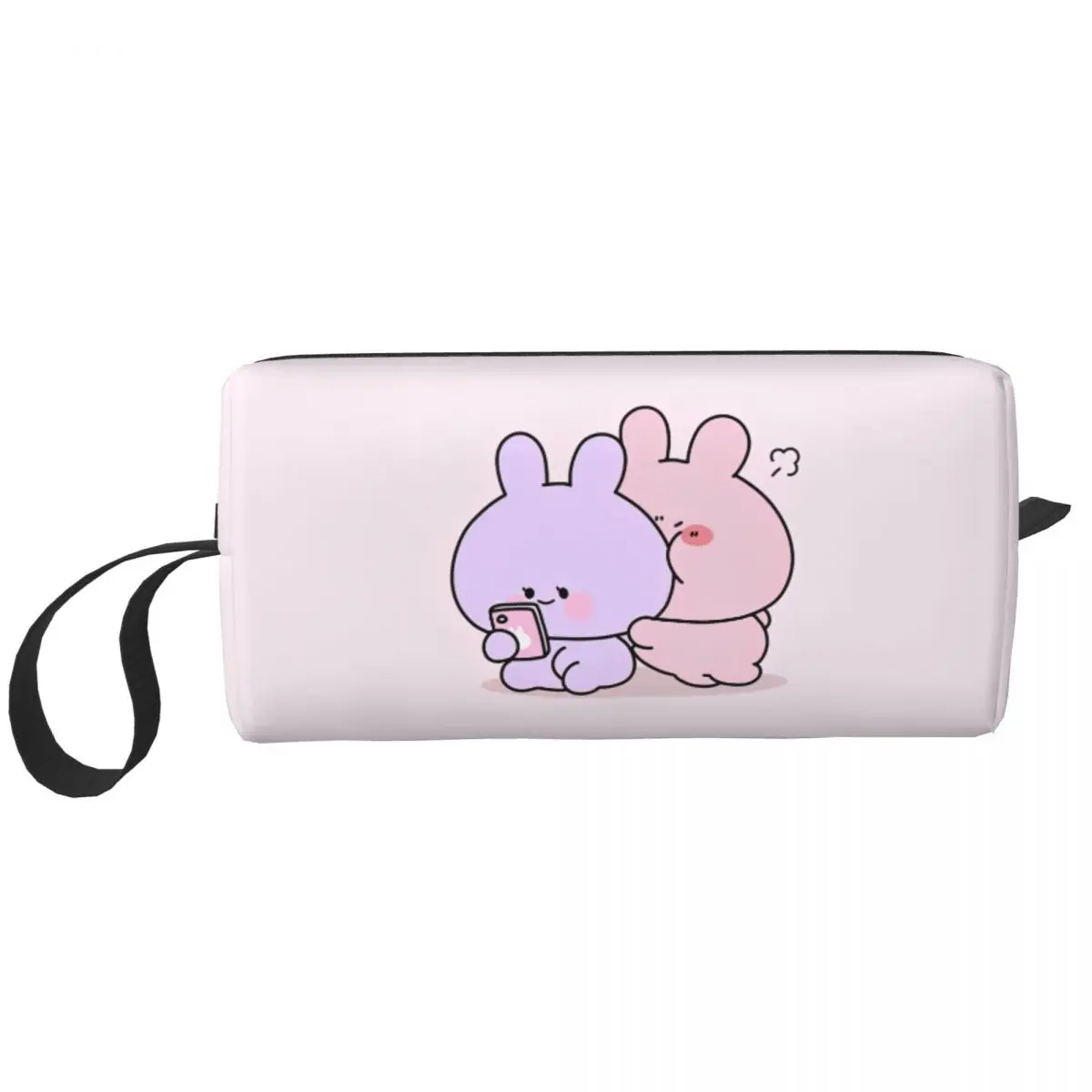 Asamimichaan Asleep Cartoon Makeup Bag Pouch Zipper Kawaii Asamimi Cosmetic Bag Toiletry Bag Organizer Storage Bag Men Women