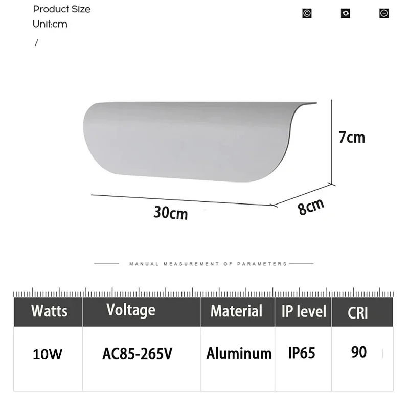 Moderne LED-Wandleuchte im minimalistischen Stil, IP65, wasserdicht, 10 W, Innen-/Außenlampe mit LED-Lichtquelle mit hoher Helligkeit, AC85–265 V