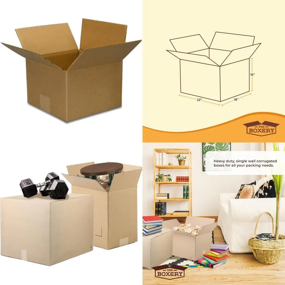 صناديق كرتون كبيرة الحجم مقاس 18 × 14 × 4 - 25 عبوة | صناديق تخزين الشحن شديدة التحمل للاستخدام في المكاتب المنزلية #1