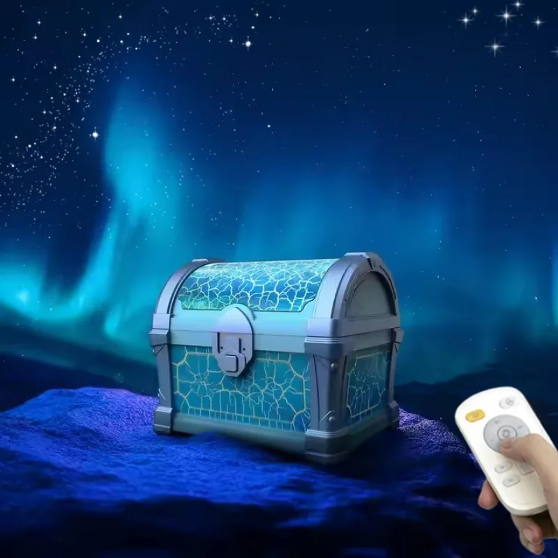 다색 어린이 야간 조명 보물 상자 뮤직 박스 갤럭시 오로라 라이트 화이트 노이즈 블루투스 스피커 리모컨 포함