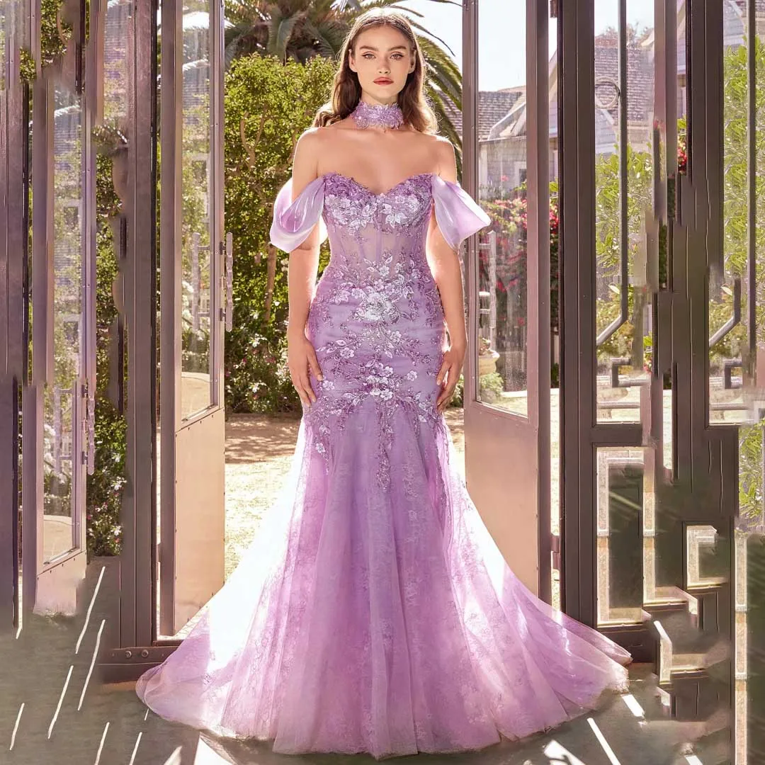 أسود قبالة الكتف حورية البحر فساتين لحضور الحفلات الموسيقية الفاخرة يزين الديكور الترتر فساتين الزفاف ضيف أنيقة فستان سهرة رسمي