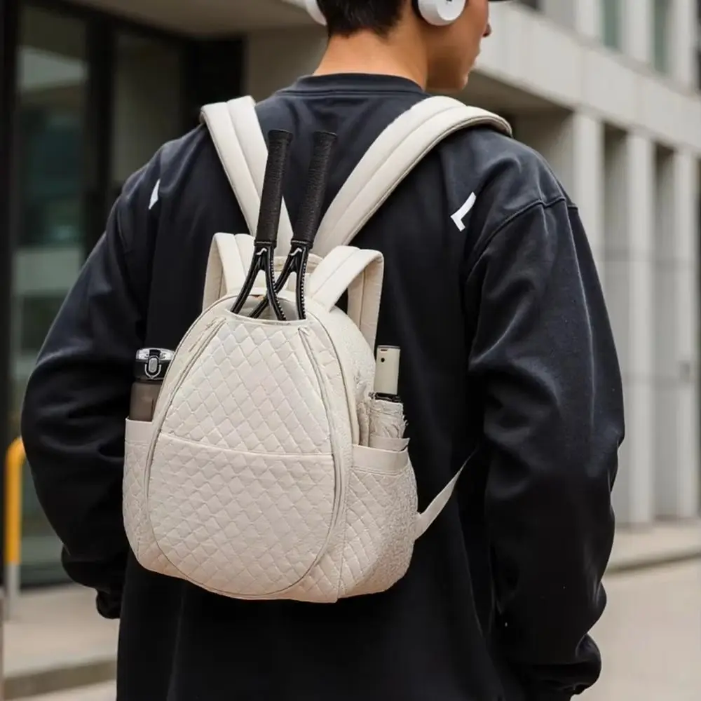 

Large Capacity Tennis Crossbody Backpack Zipper Closure Adjustable Strap Lightweight Sling Bag Organizer Professional
