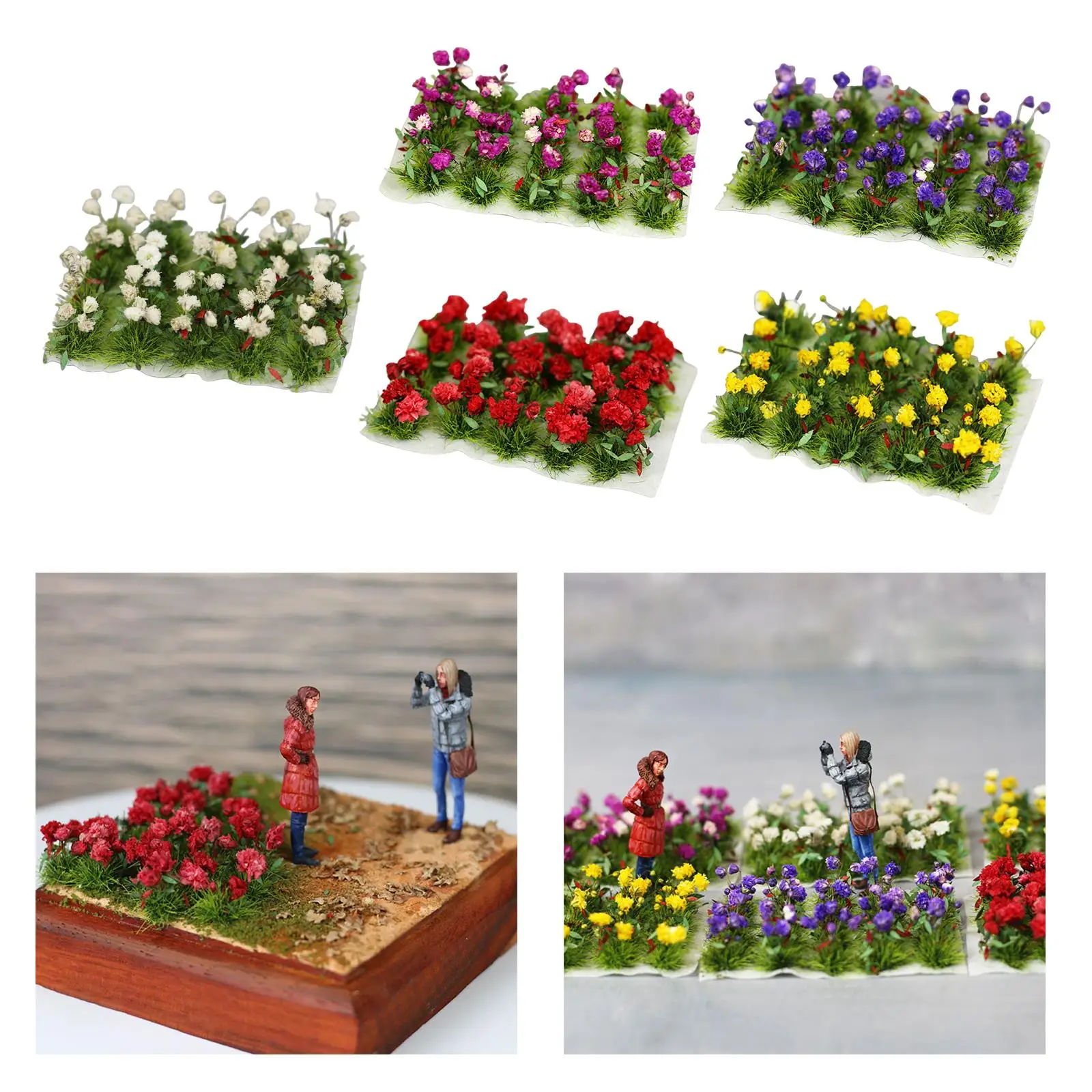 DIY Flower Cluster Model Railway Fairy Garden Micro Landscape Grass Diorama