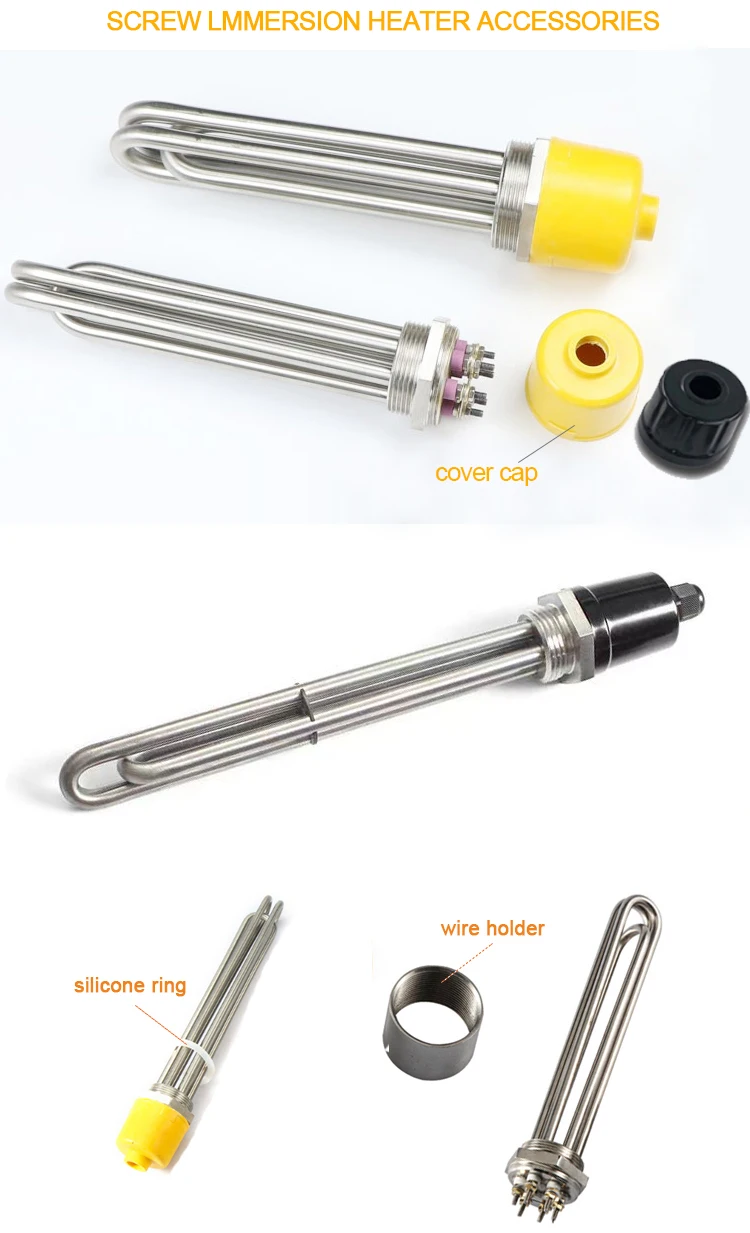 2 inch 380v stainless steel 316 thread tubular electric oil immersion heater