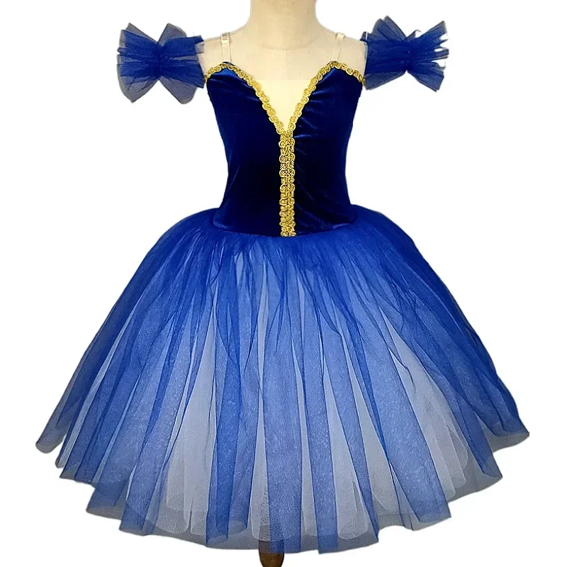 

Customized Korean Velvet Long Yarn Skirt Ballet Skirt Children's Practice Ballet Dress Performance Dress for Children's Day