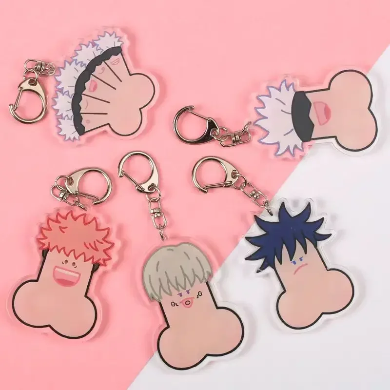 

Anime Jujutsu Kaisen Itadori Yuji Gojo mini Key Chain Accessories Cute Bag Pendant KeyRing Acrylic Cartoon for Gifts