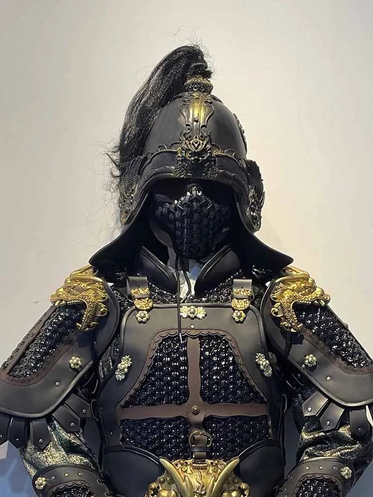 Real Armor Helmet Men Chinese Ming Dynasty Imitation Metal Rubber Armor Accessories Armor Hat Caps view 5