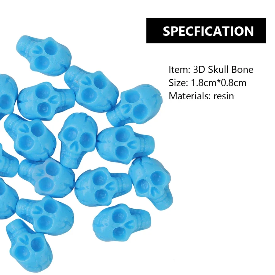 20 قطعة ثلاثية الأبعاد الجمجمة العظام تصميم مسمار الفن الراتنج الخرز DIY بها بنفسك هلام مسمار نصائح الديكور العظام على شكل مسمار نصائح للتقليم الإبداعي #3