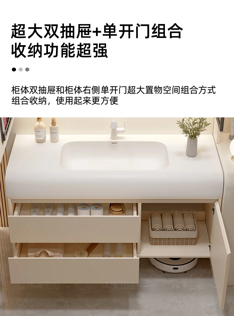 Vanity with Sink Shelves Sink Under Cabinet Bathroom Bathroom Sets Full Set Furniture Comfortable with Drawers Storage Cabinet