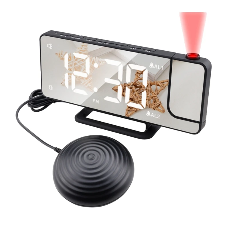 

LED Digital Vibration Alarm Clock Multifunctional Vibration Projection Clock LED Mirror Electronic Clock