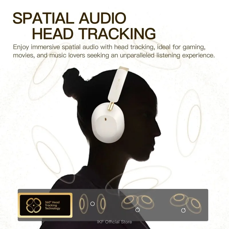 IKF Solo Pro Wireless Bluetooth 6.0 Headphone Smart Stereo ANC Sport Portable Headsets Noise Reduction Custom Light Weight Gift