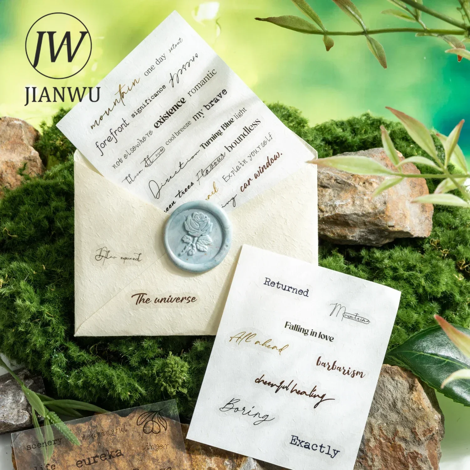 JIANWU Letter From Yamano Series Vintage English Text Material Collage Sticker Book Creative DIY Journal Stationery