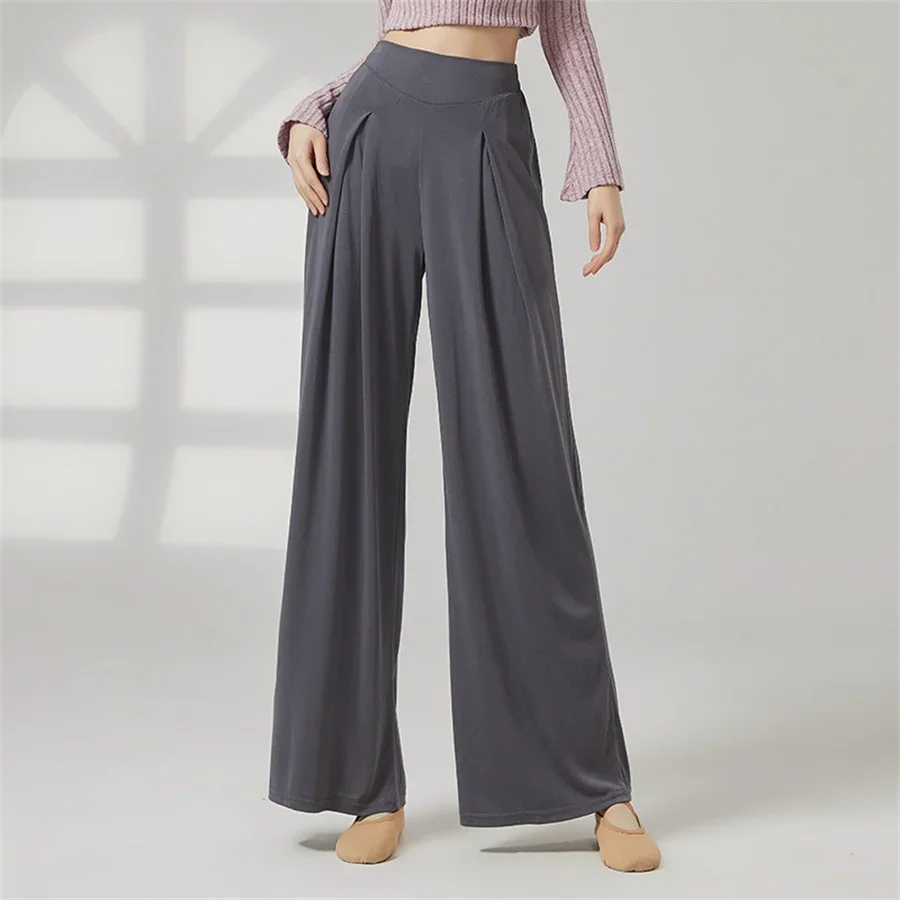 여성 클래식 댄스 트레이닝 플레어 팬츠 통기성 루즈핏 여성 발레 모던 댄스 공연 우아한 바지