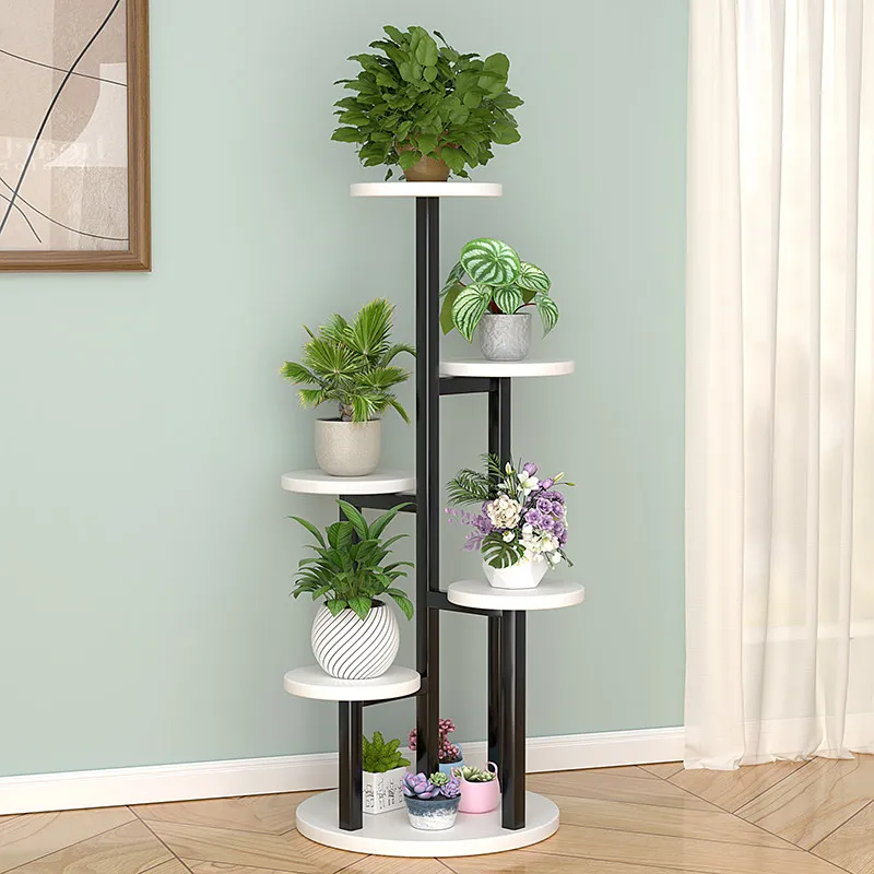 Soporte vertical para plantas de interior para terraza y balcón, exhibidor de macetas, muebles para porche delantero y decoración de jardín exterior