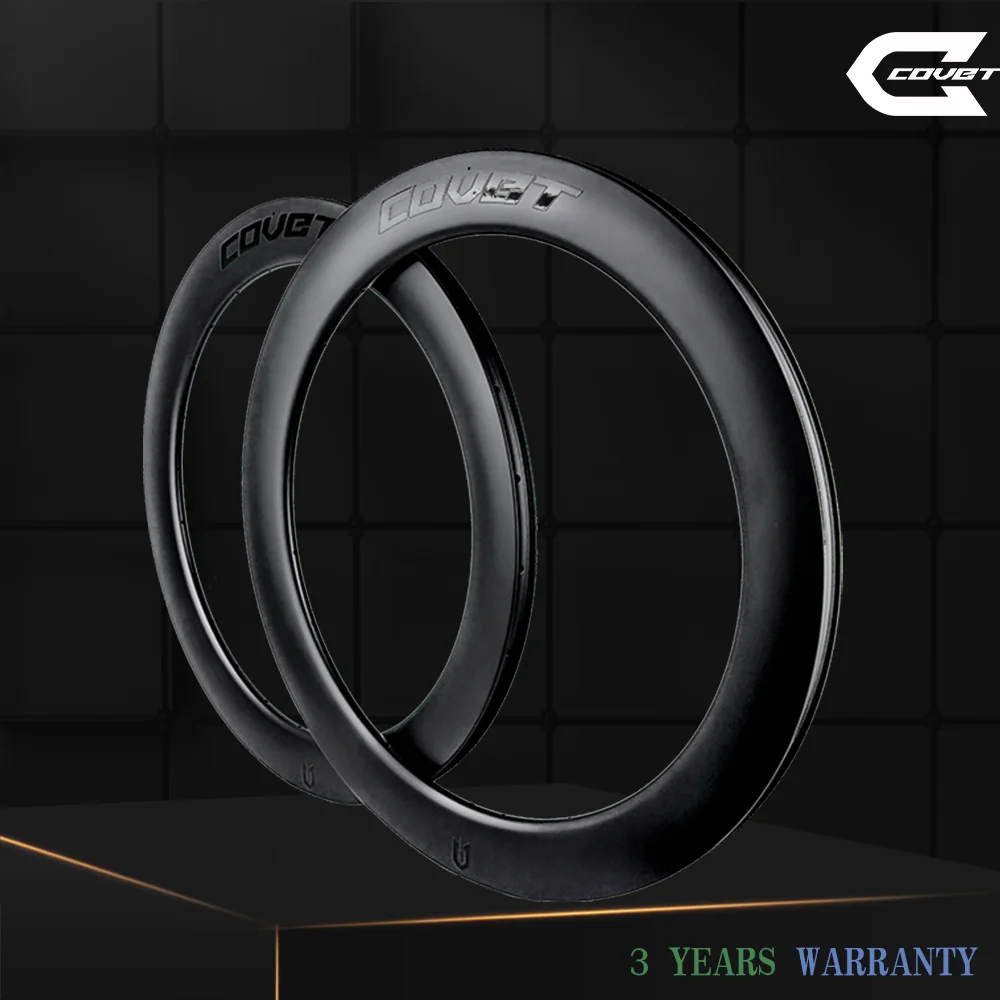 

COVET 700c Carbon Road Disc Brake Wheels 40mm/50mm/65mm Tubeless Compatible Cycling Rims Matt UD Finish for Road Bike