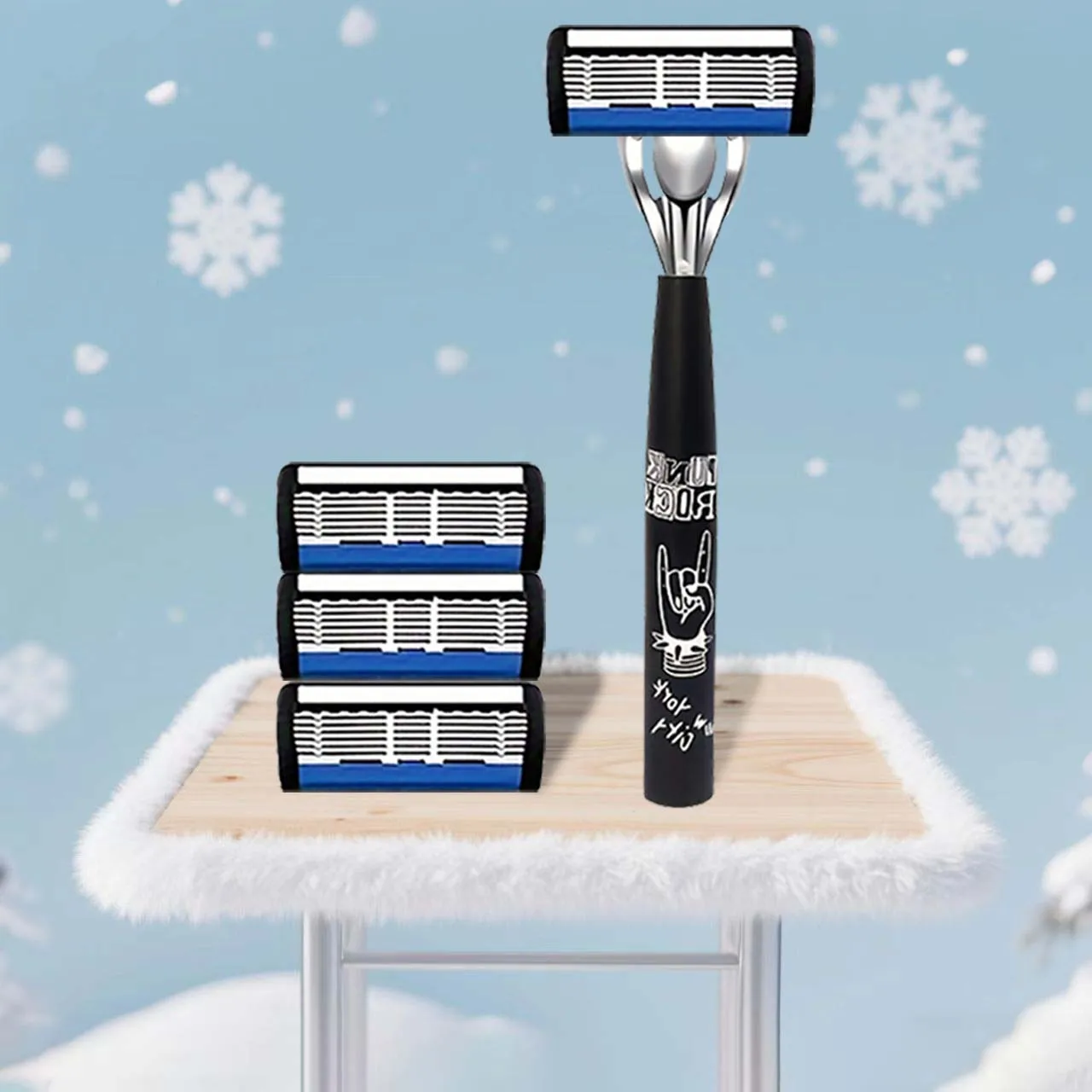 Классическая мужская бритва с 2 удобными противоскользящими ручками и 36 острыми лезвиями для гладкого бритья. Отличный подарок на фестиваль