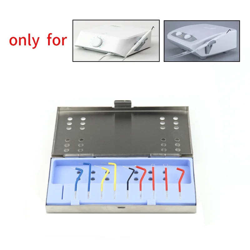 9pc Dental Electro Surgery Electricity Knife Tips Fit Dental Electrosurgery Unit Oral Surgery Reusable with Sterilization Box