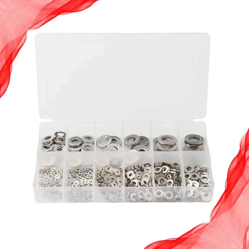 800Pcs Stainless Steel Flat Washer Set High Conductivity Sump Plug Oil Seal Gasket Sealing Rings for Cars Marine Machinery