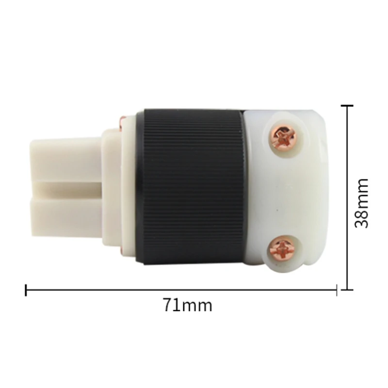 Paar Hubbell HBL8215G reines Kupfer überzogener US-Netzstecker HiFi-Audioverstärker AC-Netzstecker 15 A 125 V IEC-Netzsteckeranschluss – Detail 4