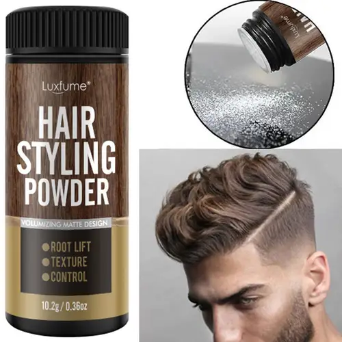 Polvo para peinar el cabello mate, polvo esponjoso para peinar el cabello para hombres, polvo de textura para el cabello de sujeción fuerte seco y esponjoso para hombres A5D1