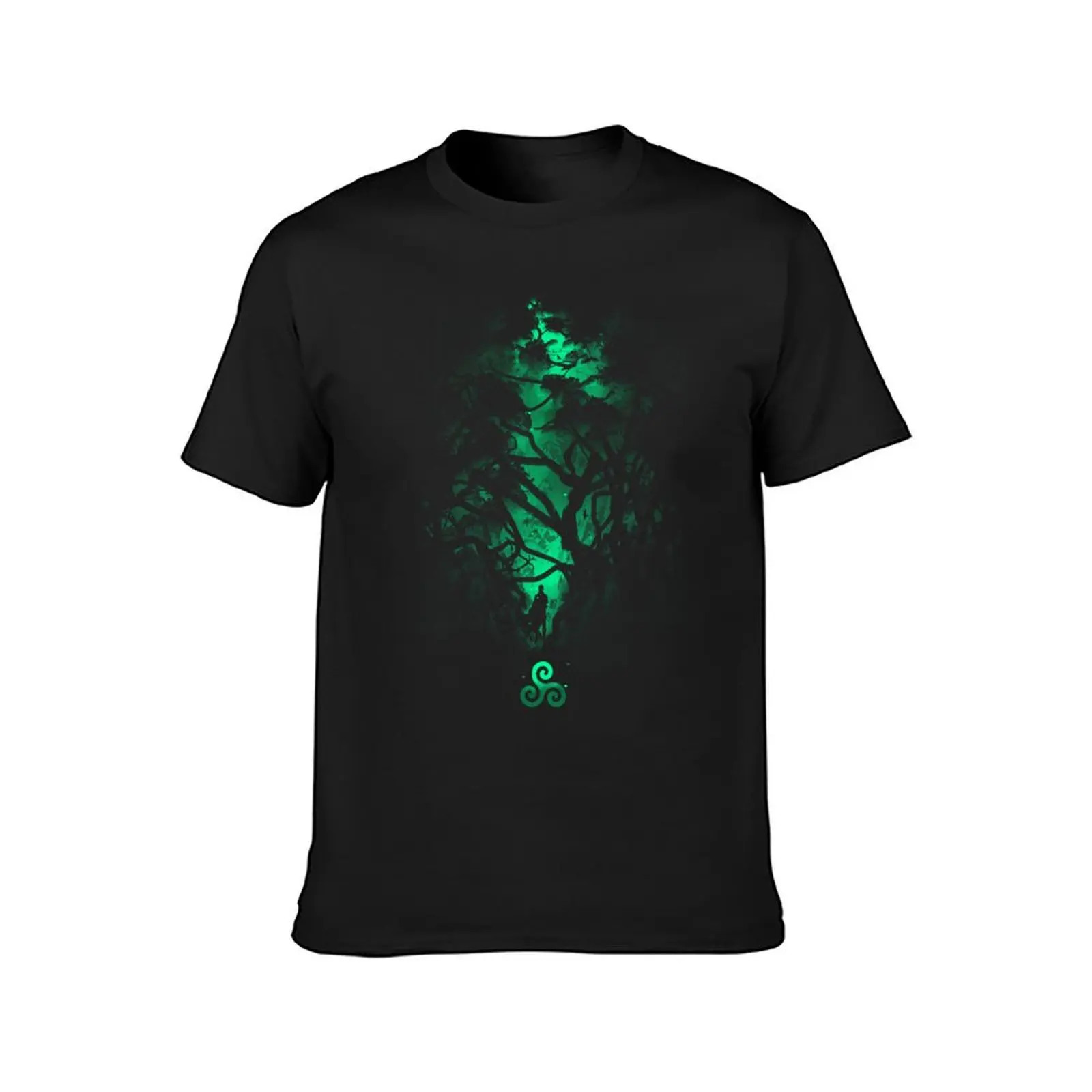 Green Forest - Triskelion - Nature Hike - Celtic Runes Gift For Hikers T-Shirt Short sleeve tee black t-shirts for men