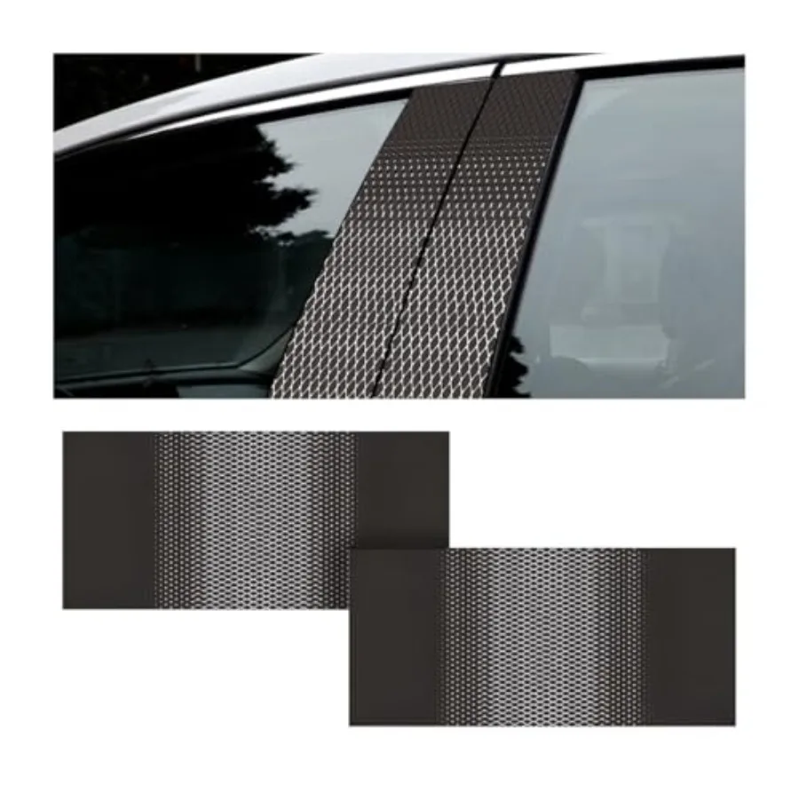 

Carbon Fiber Car Window Pillar Stickers, 2PCS Waterproof Vehicle Door B Pillar Post Scratch Cover Trim Decals, Auto Exterior Pr