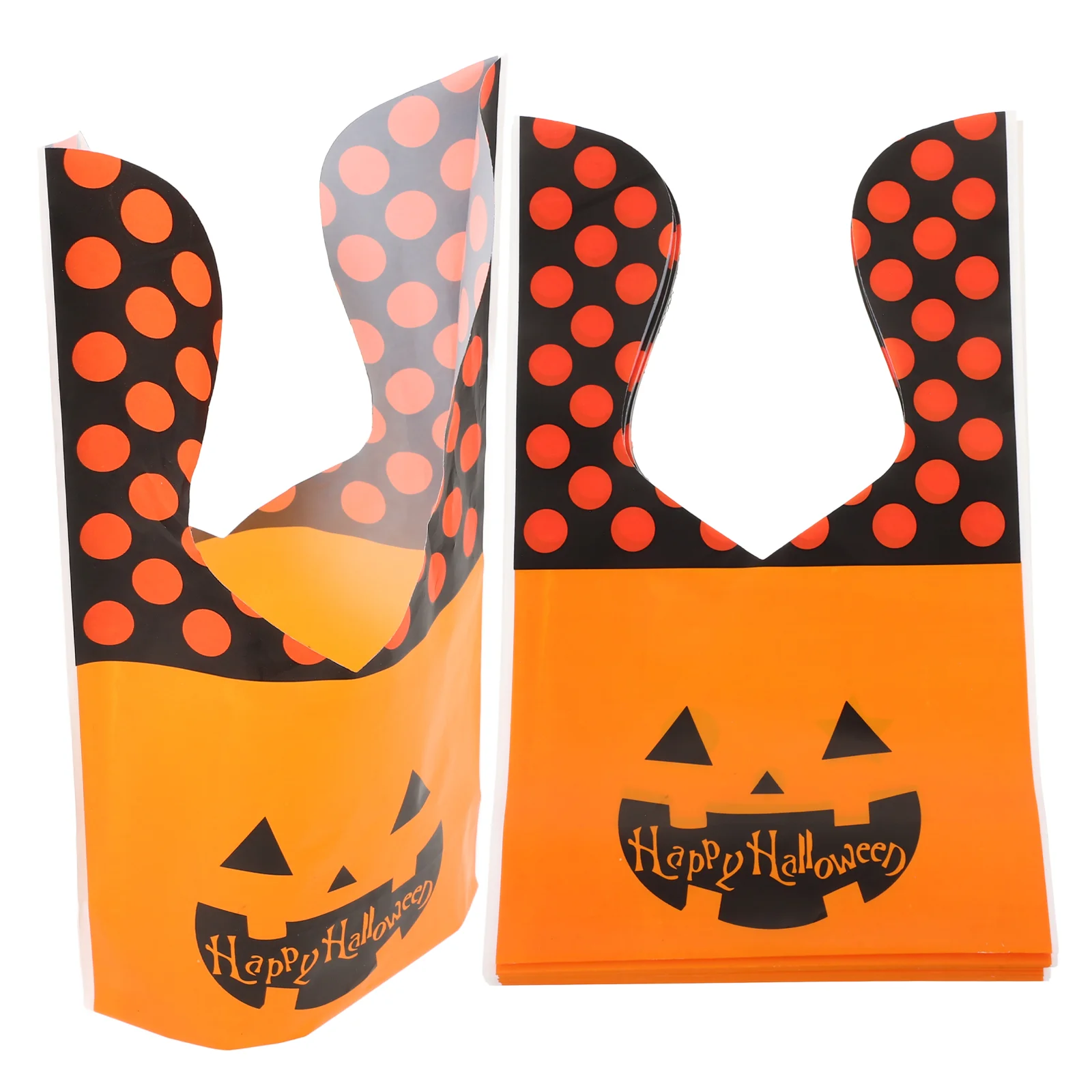 

50 Pcs Accessories Pumpkin Goodie Bags Organizer 2220X1350X020CM Pe Chocolate Pouches Candy for Halloween
