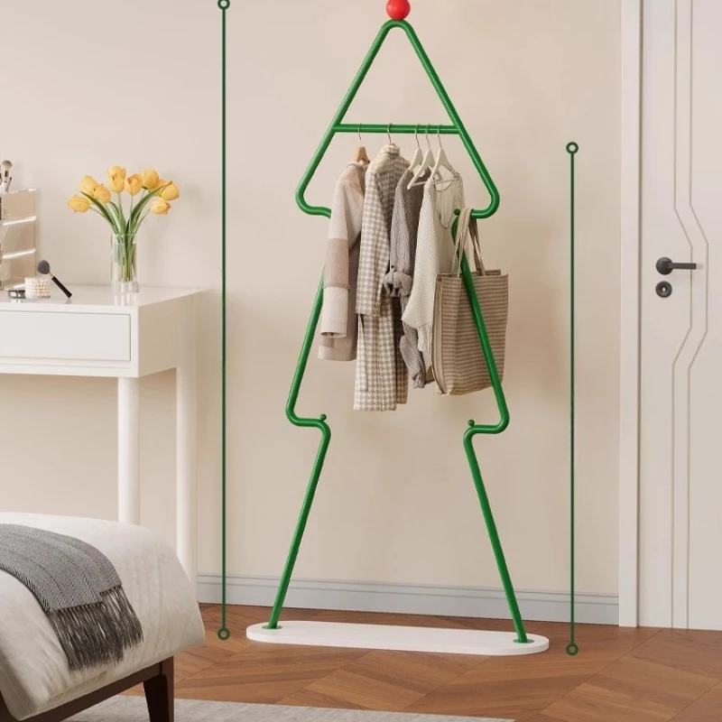 

Hanging hanger Floor-to-ceiling bedroom coat rack does not take up space Wrought iron storage Simple household bedside rack