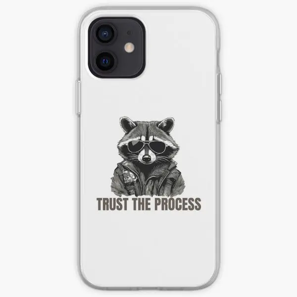 Trust The Process Cool Raccoon Iphone To  Phone Case Customizable for iPhone 6 6S 7 8 Plus X XS XR Max 11 12 13 14 Pro Max Mini