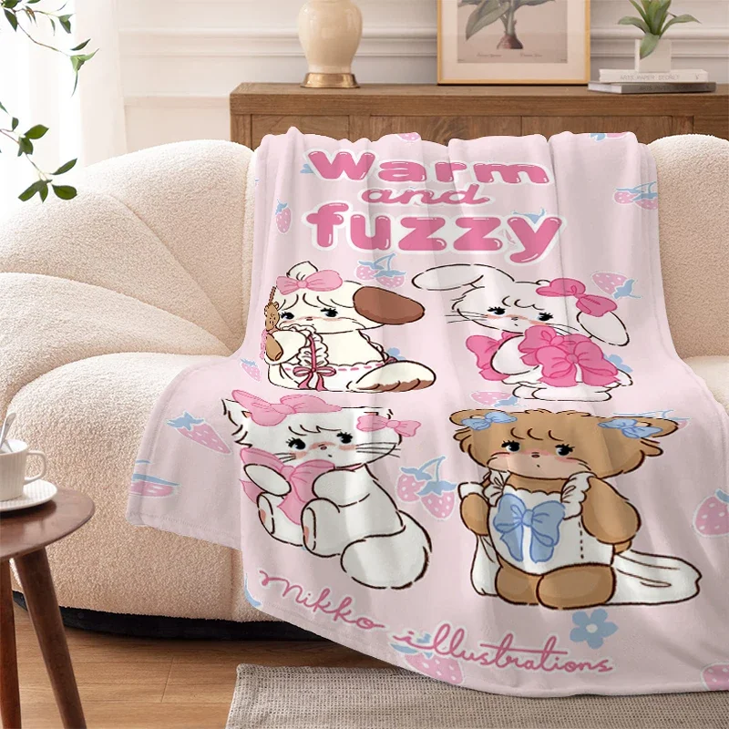 Flannel Nap Blanket Sofa Winter Warm M-Mikko Cute Microfiber Bedding Knee Bed Fleece Camping King Size Fluffy Soft Blankets