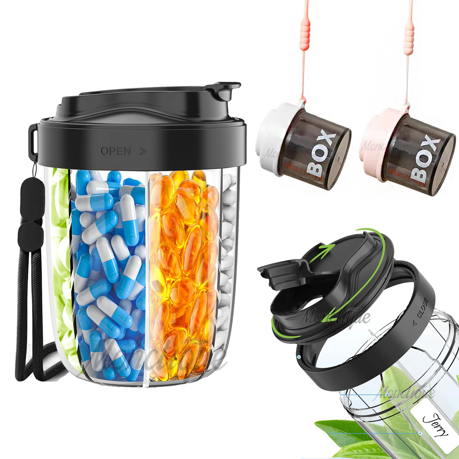 المحمولة السفر حبوب منع الحمل أسبوعي فيتامين زيوت السمك صندوق حبوب منع الحمل حاوية المنظم 7 شبكة تخزين اللوحي مختومة مكافحة خلط