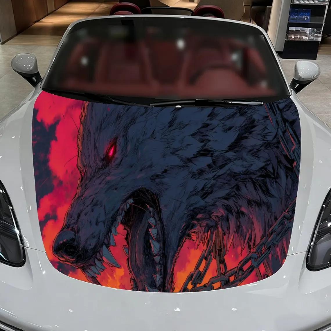 

Яркие наклейки на капот автомобиля Fire Fiery Wolf — самоклеящаяся, водонепроницаемая и прочная виниловая пленка, украшение и защита вашего автомобиля — T