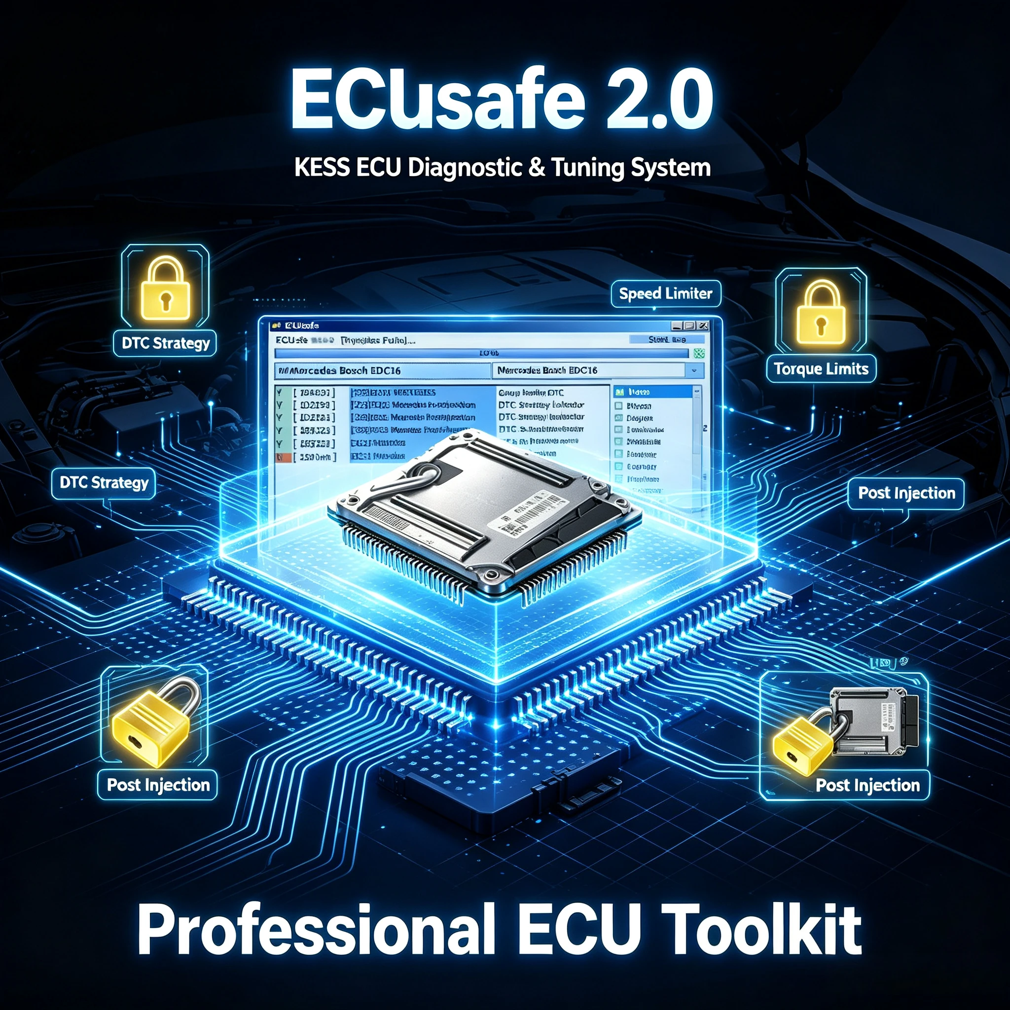 ECU Safe 2.0  Hot Selling ECUSafe 2.0 ECU ECM 2.0 Diagnostic Tool CD DVD Software For Car and Trucks CD USB work with KESS
