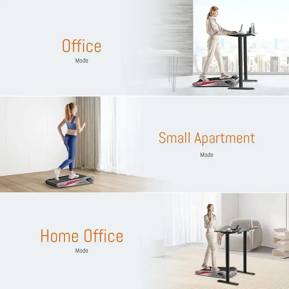 Compact Home Office Walking Treadmill: Quiet, 5% Incline, App & Remote Control