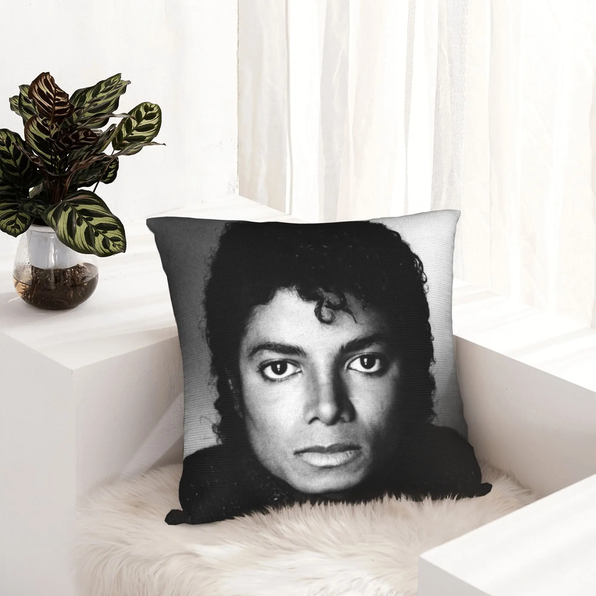 Michael Jackson Pillowcase Printed Polyester Cushion Cover Decoration Pop Music Singer Throw Pillow Case Cover Bedroom Zippered