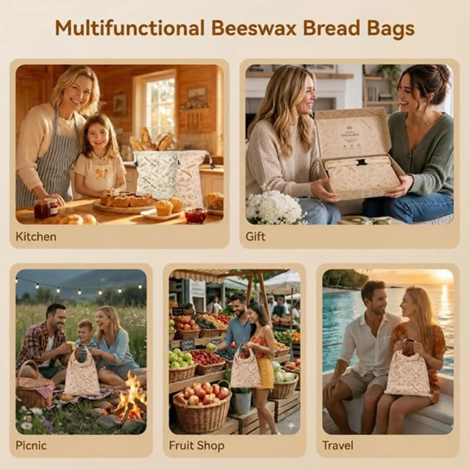 Reusable Bread Bag 2 Pieces Bakery Storage Container Sourdough Loaf Bags For Home Kitchen Daily Cooking Food Preservation
