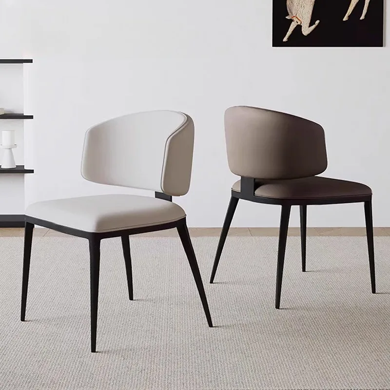 Dining Chair Italian Style Light Luxury Backrest Chair Modern Restaurant Minimalist Home Dining Table and Chair Soft Pack Stool