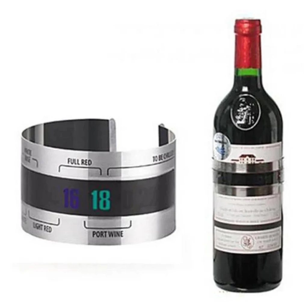 

Wine Collar Thermometer Bar Beverage Tool Clever Wine Bottle Snap Thermometer Lcd Display Clip for Champagne Beer