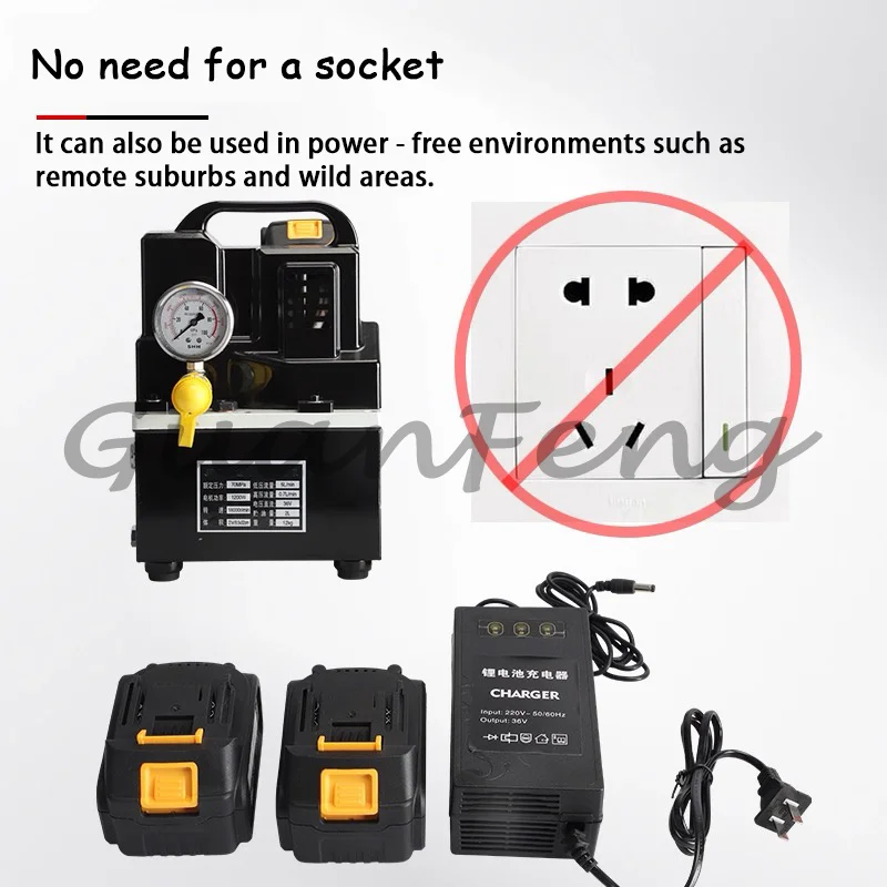 JP-700 Portable Rechargeable Hydraulic Electric Pump with Lithium Battery Solenoid Valve 36V Oil Pump for Portable Hydraulic Pum