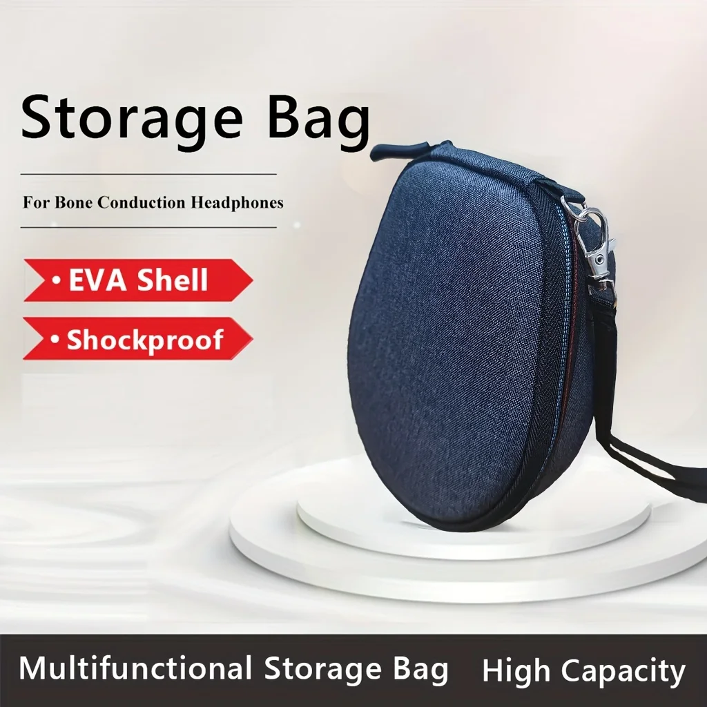 

Bone Conduction Headphones Case Storage Bag Pouch EVA Hard Carrying Case Protective Box Hard Travel Case Replacement for SHOKZ
