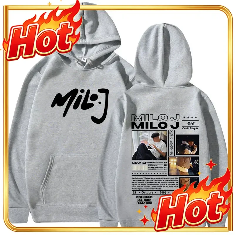 Sudadera con capucha de la colección de merchandising del álbum 111 de Milo J, para hombres y mujeres, ropa de estilo vintage, sudadera con capucha de hip hop, estilo informal, de gran tamaño, ideal como regalo para los fans.