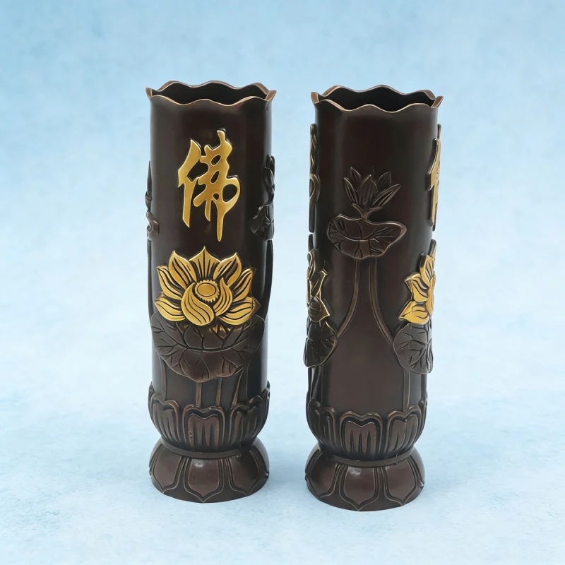 Character Storage Bucket Solid Brass Incense Holder Home Buddha Hall Supplies Colle
