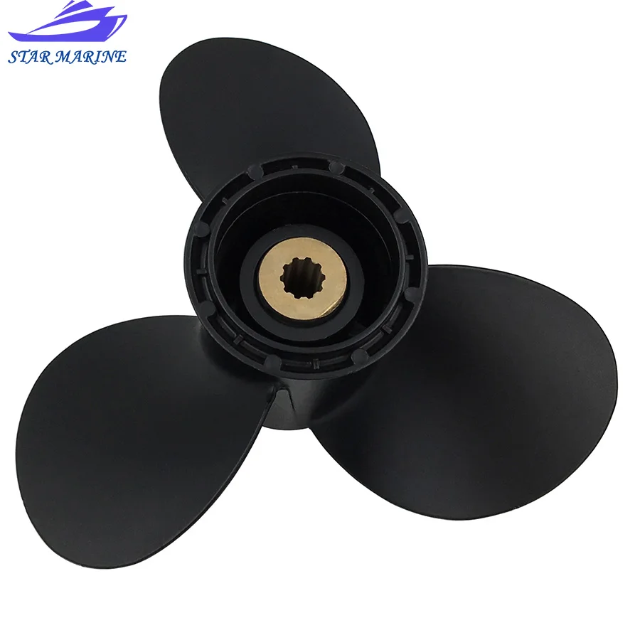 9 1/4 x 8 Propeller For Suzuki Outboard Engine 8-20HP 58100-91D00-019 Marine Propeller Aluminum Alloy 10 Spline Tooth 3 Blades