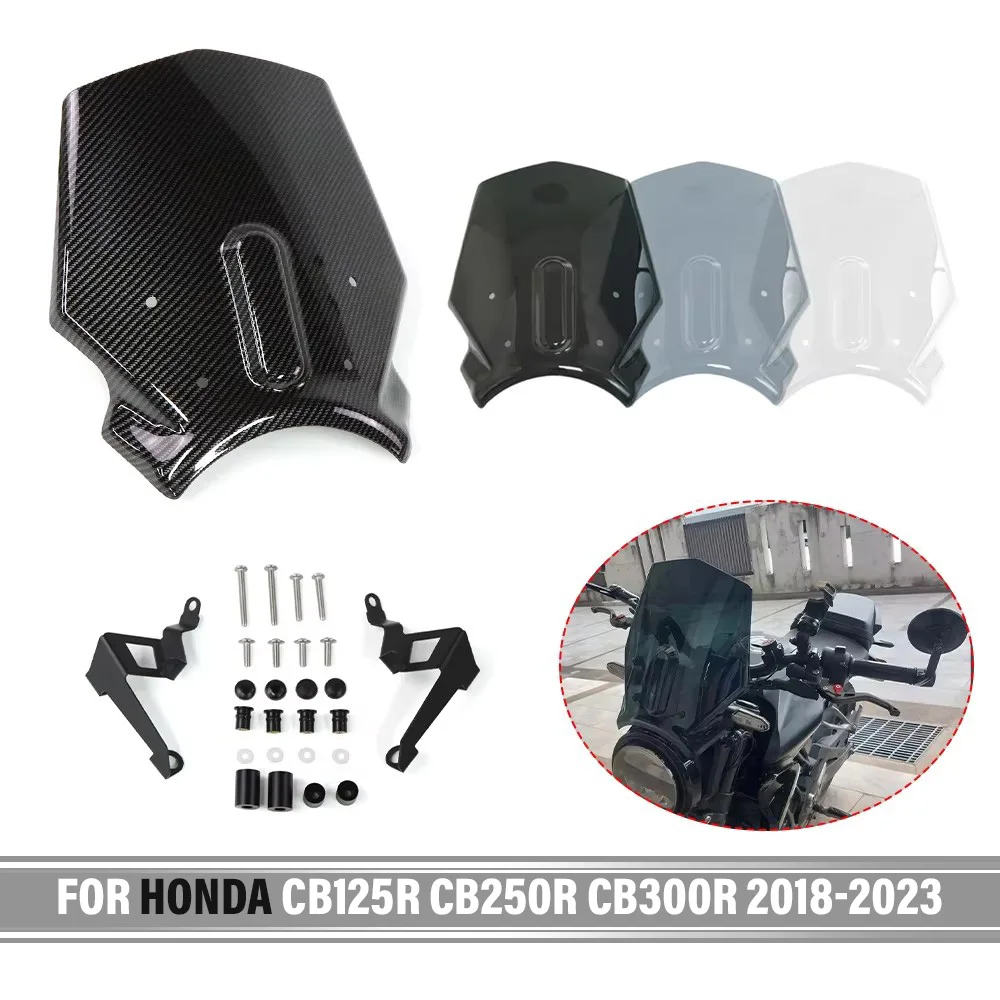 ホンダ-cb125r-cb250r-cb300r-2018-2023-フロントガラスオートバイフロントガラススクリーンシールドウインドディフレクター-cb-125r-250r-300r
