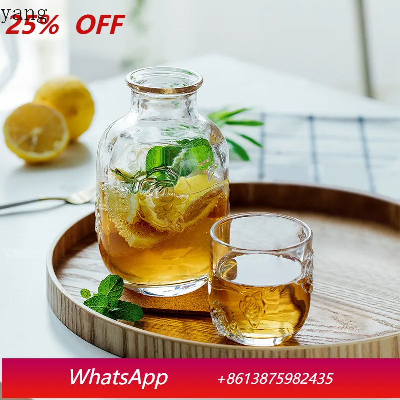 

LMM retro relief flower pot cup, large capacity glass cooling kettle