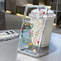 Clear Silicone Flower Case For Xiaomi 13T 11T Poco X5 X6 F6 M6 Pro 4G Redmi Note 12 13 Pro 11 10 11s Mi 11 Lite 5G NE Soft Cover