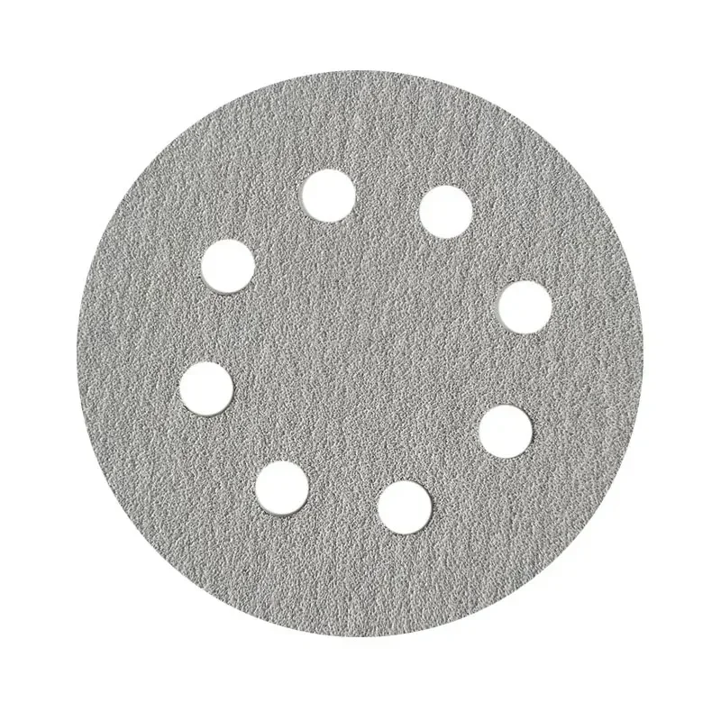 

10 Pcs 5 Inch 8 Hole Flocking Sandpaper Durable Anti-Static Round Buffing Sheet Sandpaper 180 Grit Woodworking Polishing Paper