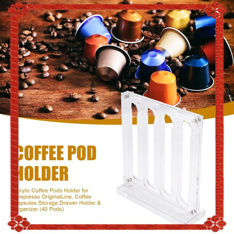 

24-Hour Delivery Acrylic Coffee Pods Holder For Nespresso Originalline, Coffee Capsules Storage Drawer Holder & Organizer (40 Po