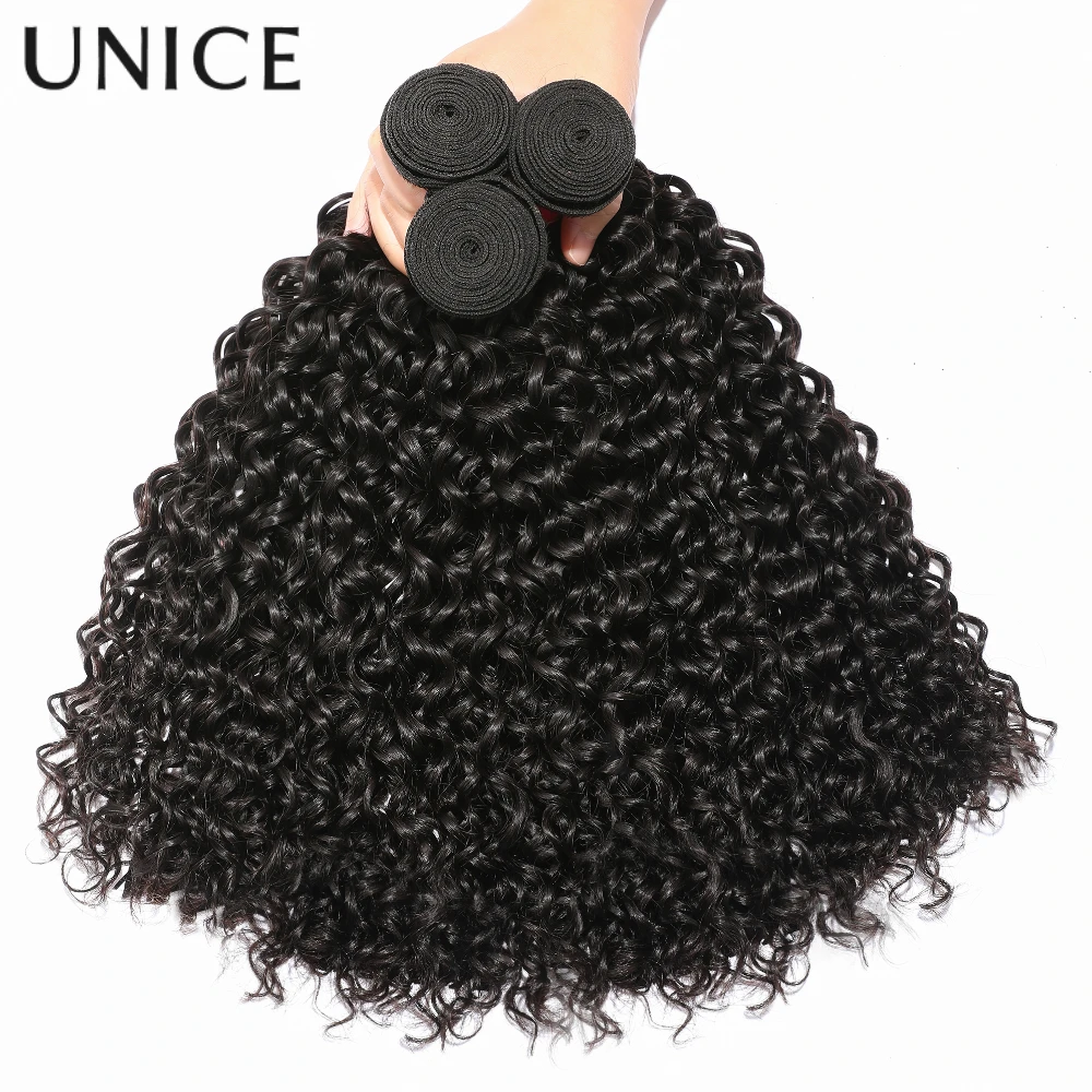 

UNice Burmese Curly Hair Bundles 3/4 PCS Lot Unprocessed Natural Color Bundles 100% Human Hair 100Grams Per Bundle