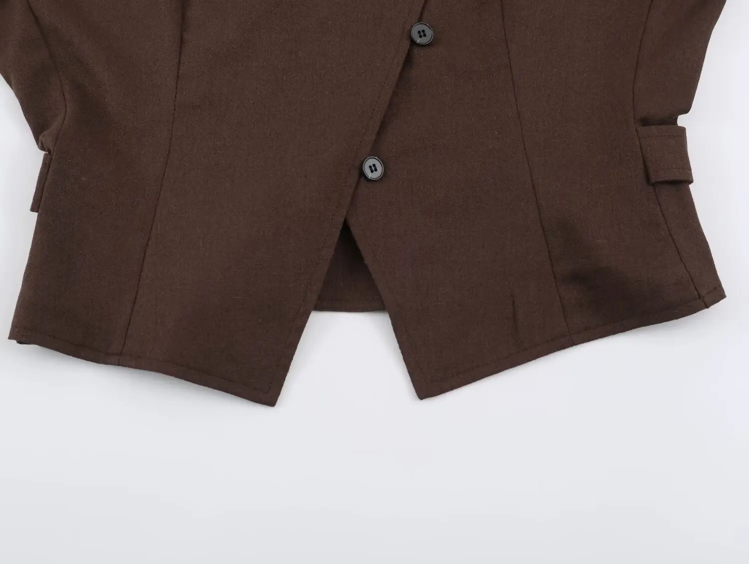 KONDALA Damen Vintage Casual Braune Jacke mit Asymmetrischen Knöpfen Elegante Pendlerjacke Mantel 2026 Frühling Trendige Schicke Damenjacke – Detail 8